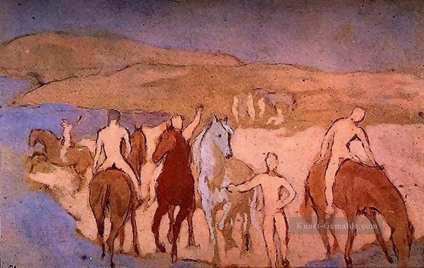 Chevaux au bain 1906 Kubismus Ölgemälde
